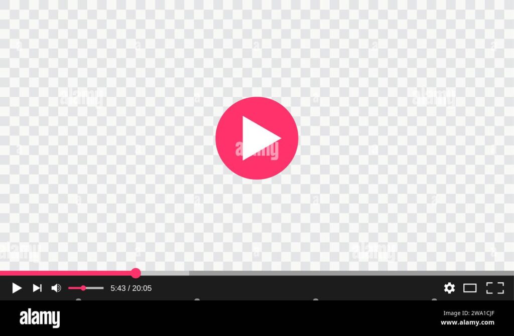 Transparent Video Player With Play And Control Buttons Interface Vector Template Digital Web Video Player Window With Screen Frame On Transparent Background With Menu Bar For Online Stream Media 2WA1CJF 1024x670