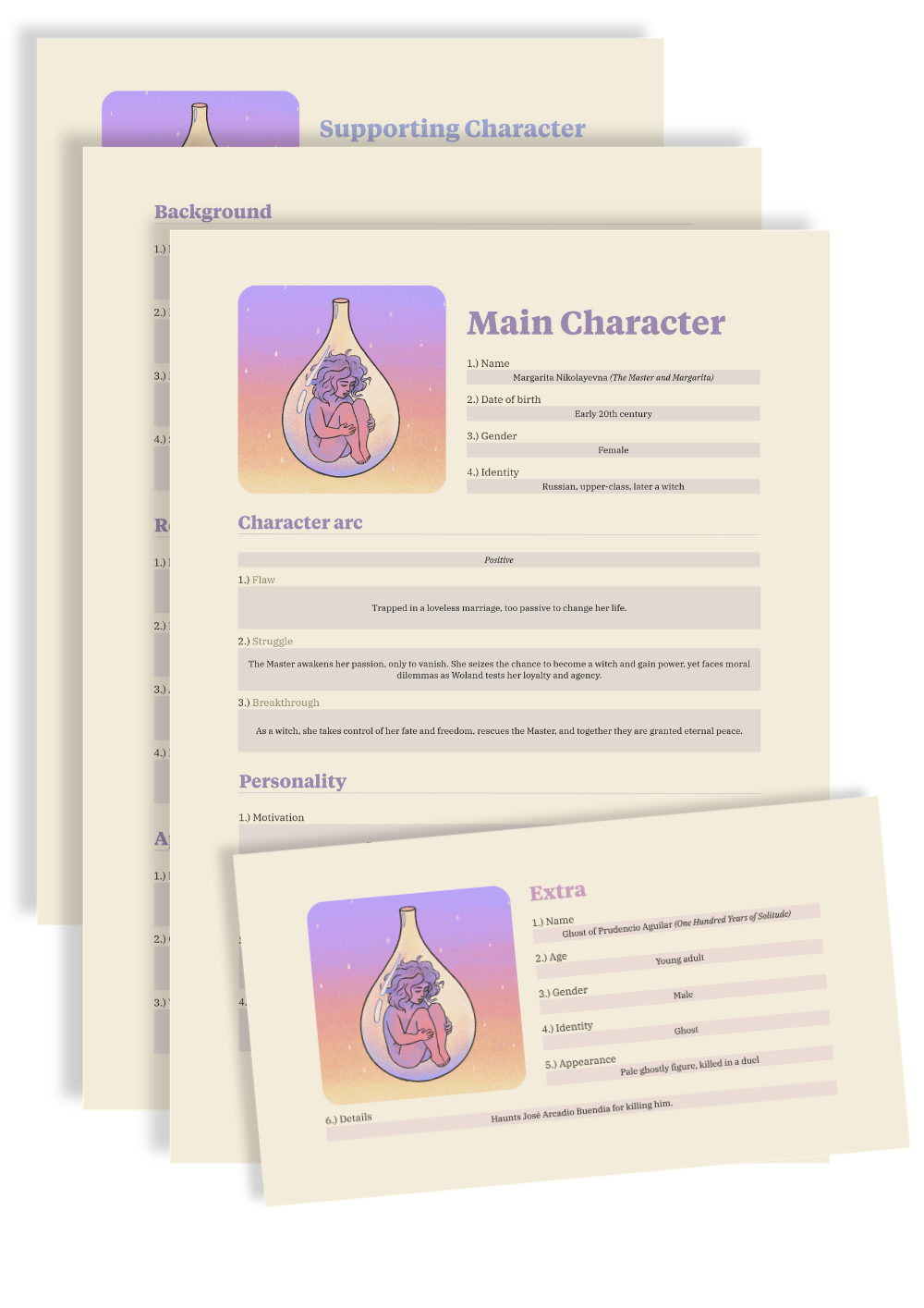 character sheets